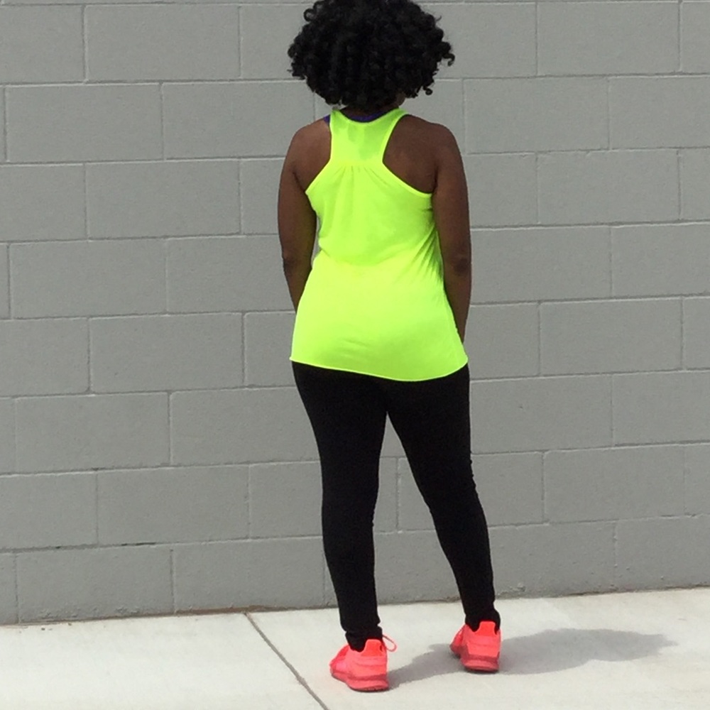 New Workout Top Neon Yellow/Blue SEXY SQUAT TOP